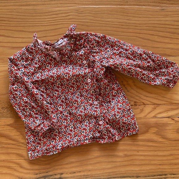Girl floral blouse with ruffles 24M - Picture 1 of 6